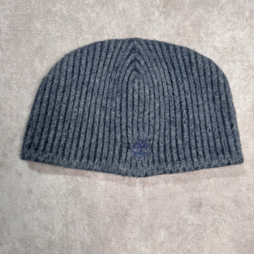 Vintage Timberland Wool Ribbed Knit Gray Beanie One Size Fits All Adult